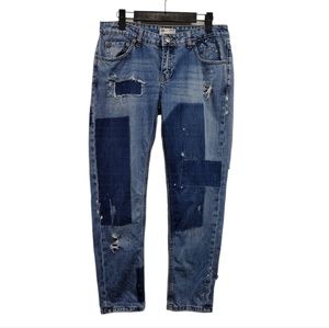 Zara Blue Patchwork Women Jeans